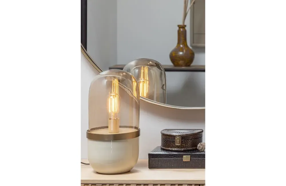 Illustration numéro 3 du produit Miroir rond en métal doré D80