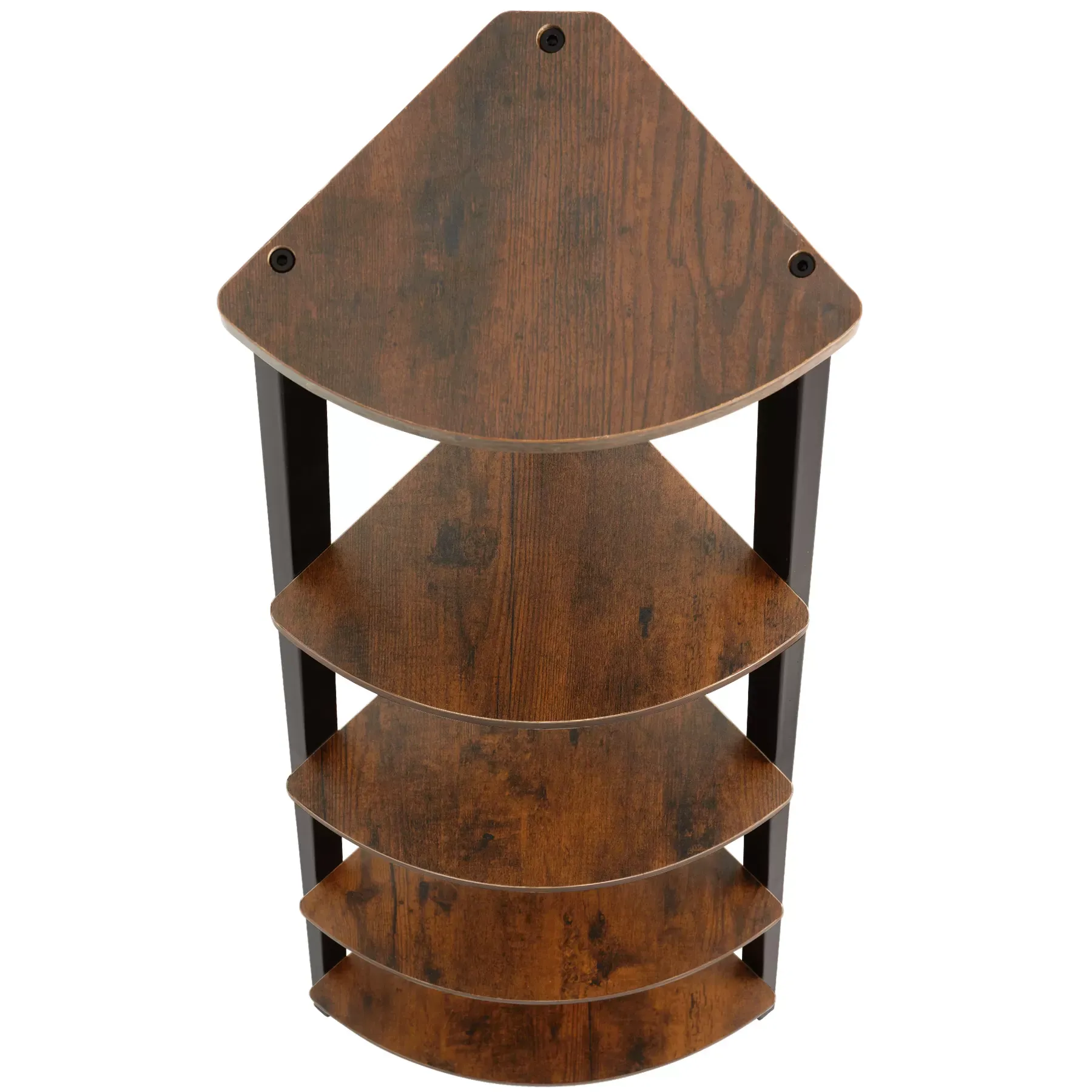 Illustration numéro 3 du produit Étagère d’angle style industriel 34x34x1585 cm bois foncé