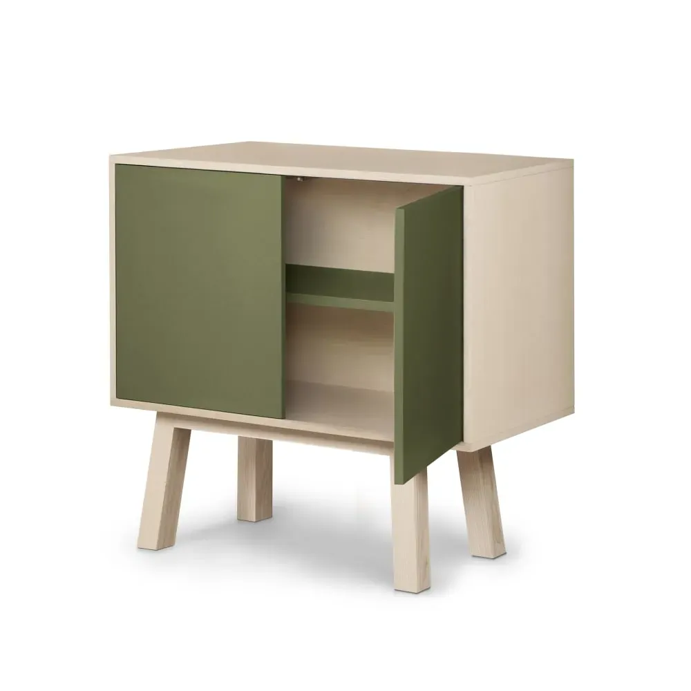 Illustration numéro 3 du produit Buffet en frêne 2 portes 100 cm, hauteur 94 cm