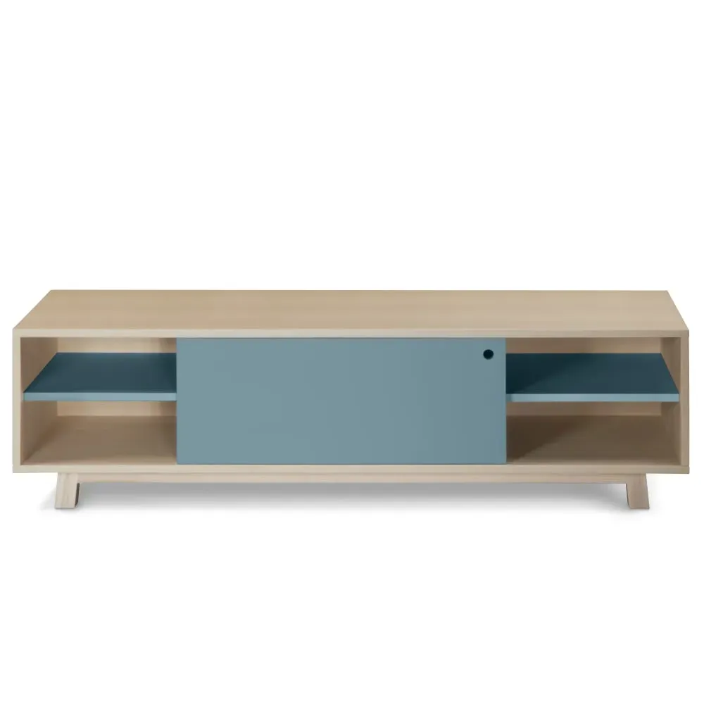 Illustration numéro 3 du produit Meuble TV 1 porte coulissante 100 cm, en frêne