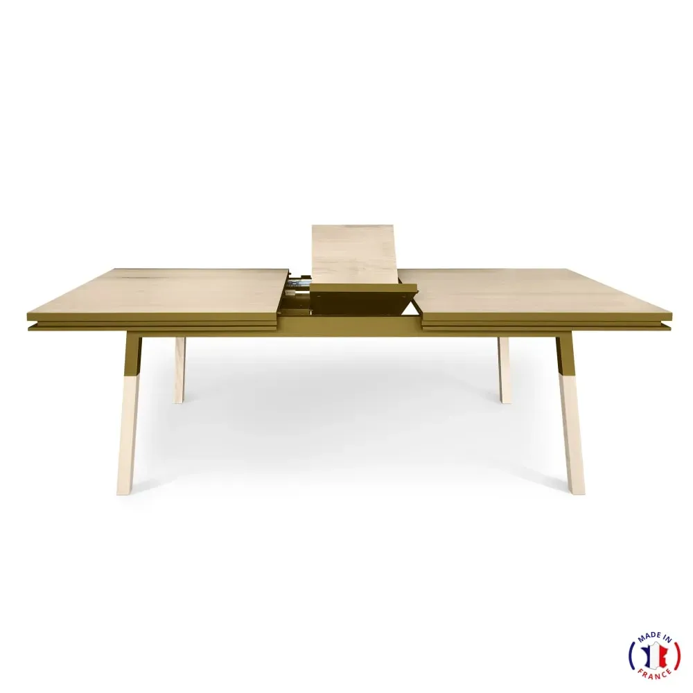 Illustration numéro 3 du produit Table repas rectangulaire 120x80 cm 1 rallonge, 100% frêne massif