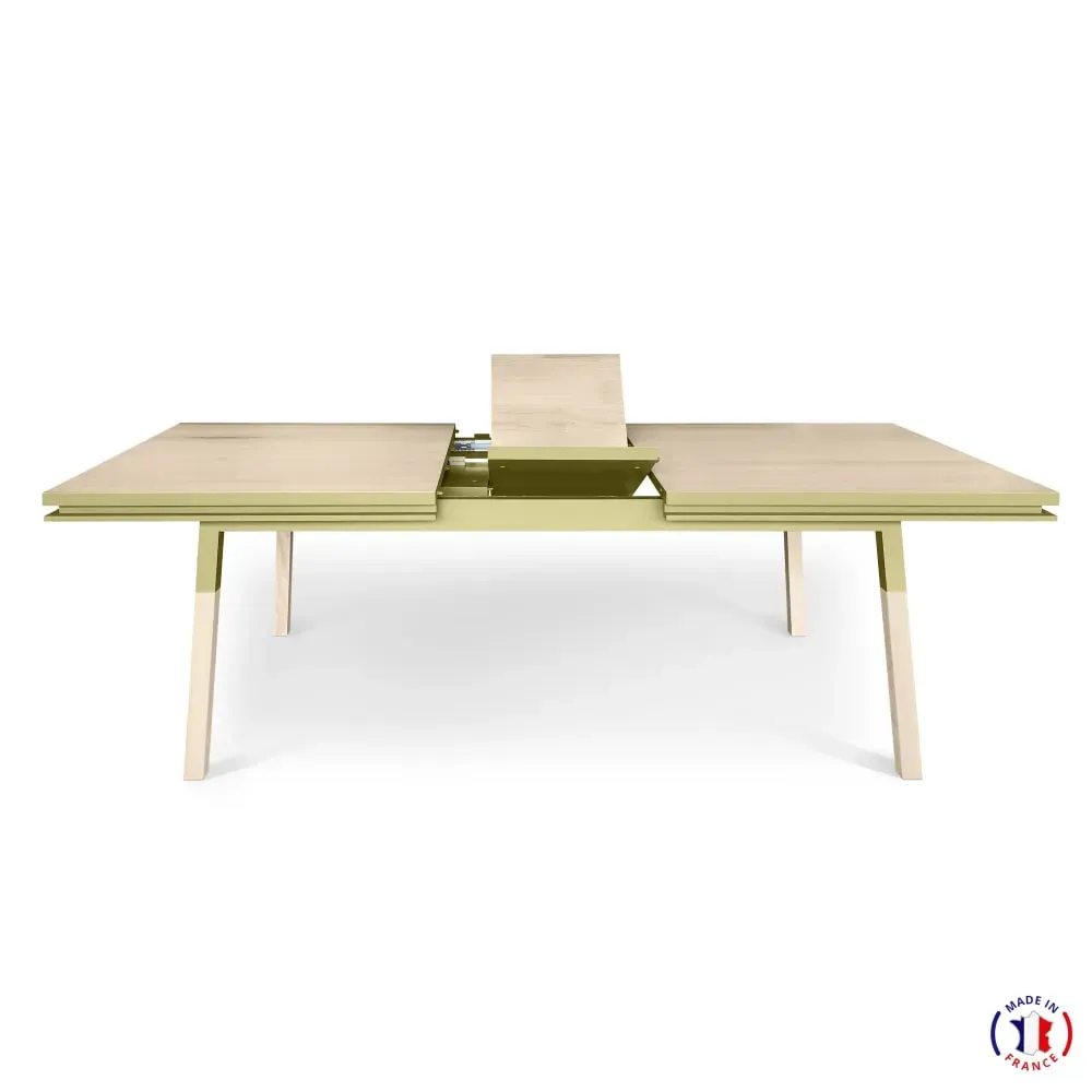 Illustration numéro 3 du produit Table repas rectangulaire 120x80 cm 1 rallonge, 100% frêne massif