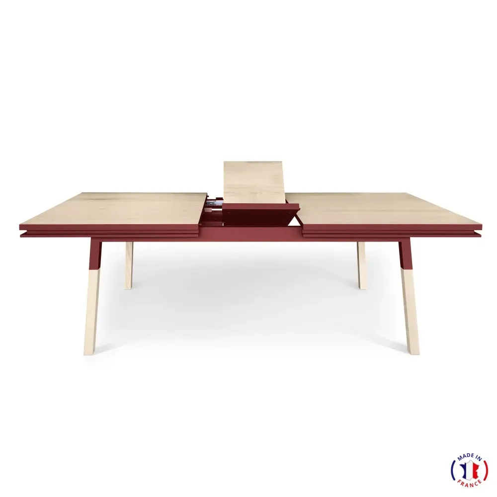 Illustration numéro 3 du produit Table repas rectangulaire 120x80 cm 1 rallonge, 100% frêne massif