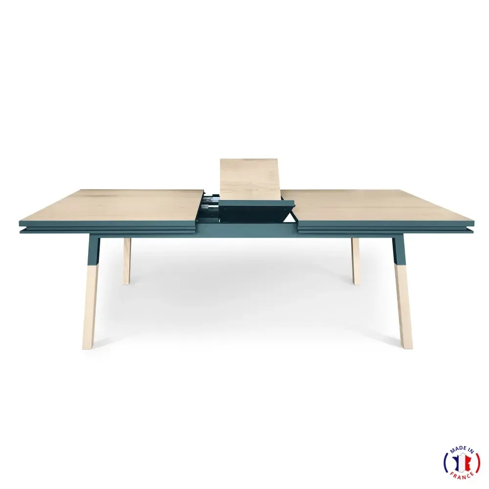 Illustration numéro 3 du produit Table repas rectangulaire 120x80 cm 1 rallonge, 100% frêne massif