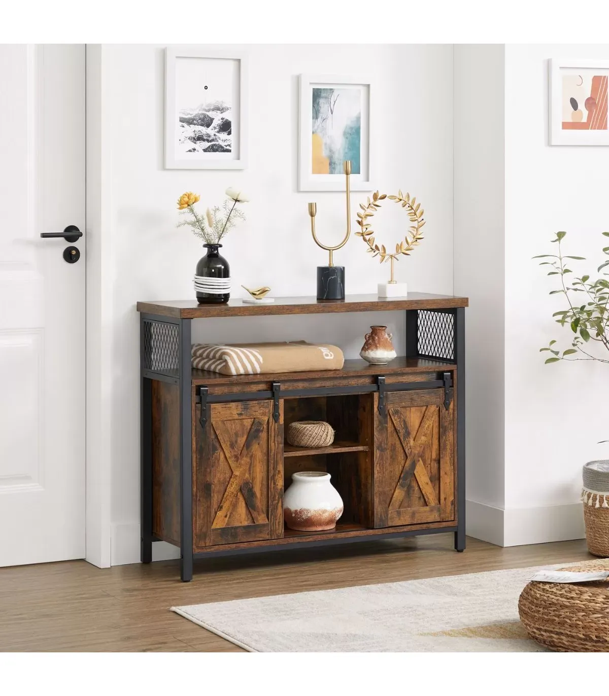 Illustration numéro 3 du produit Buffet à portes coulissantes marron - l100 cm