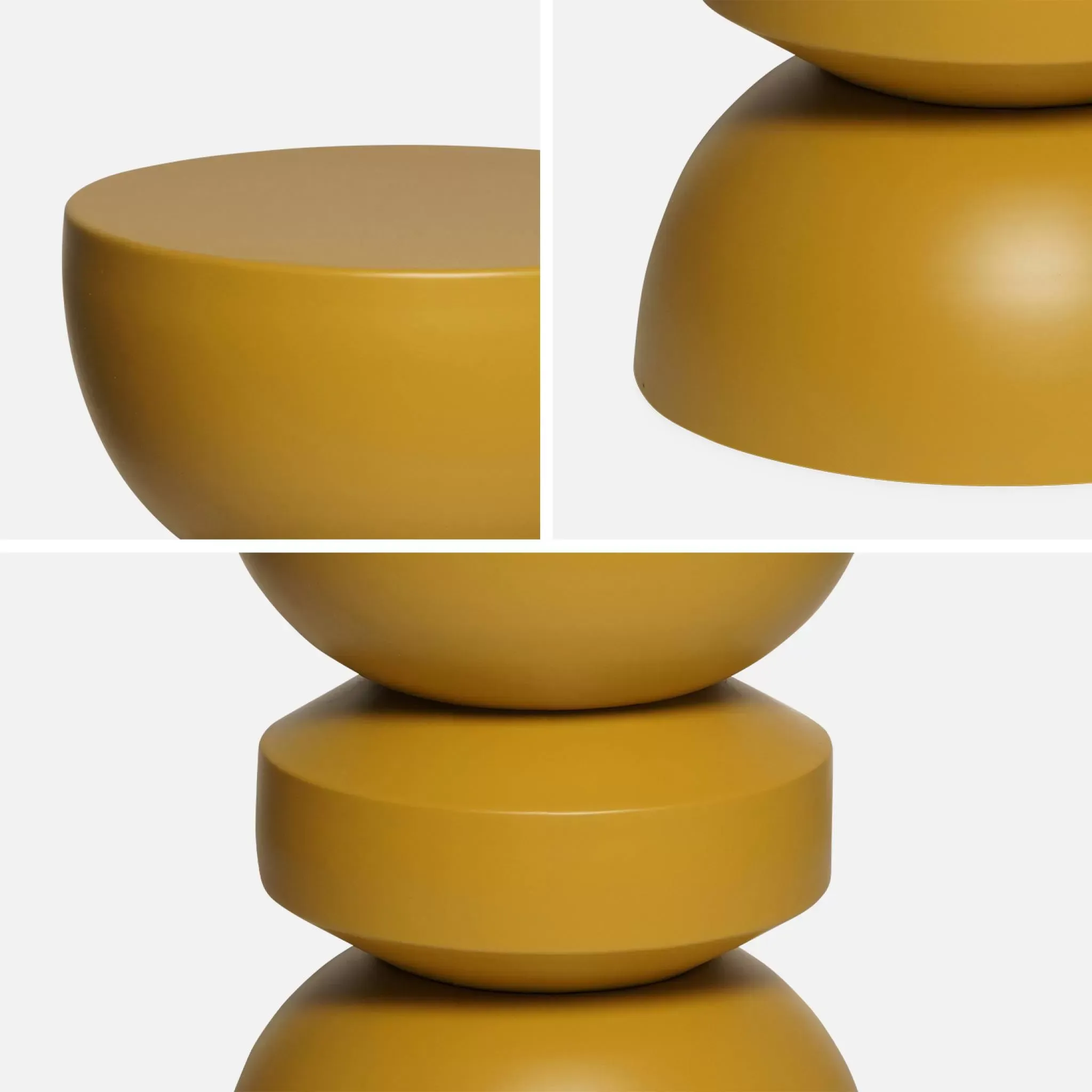 Illustration numéro 3 du produit Table d'appoint en métal moutarde D32