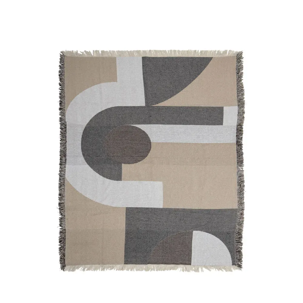 Illustration numéro 3 du produit Couverture en coton beige 130x160