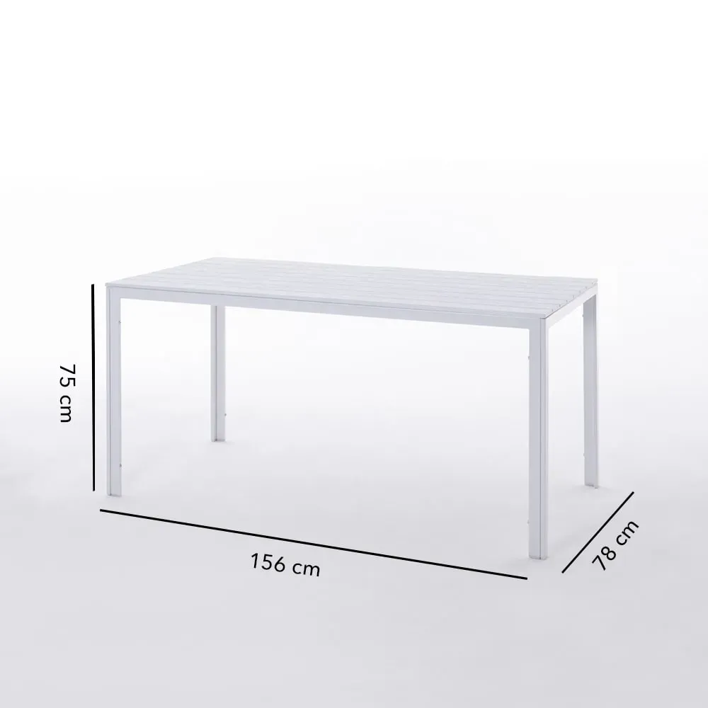 Illustration numéro 3 du produit Ensemble table rectangulaire blanche et 6 chaises en résine juane