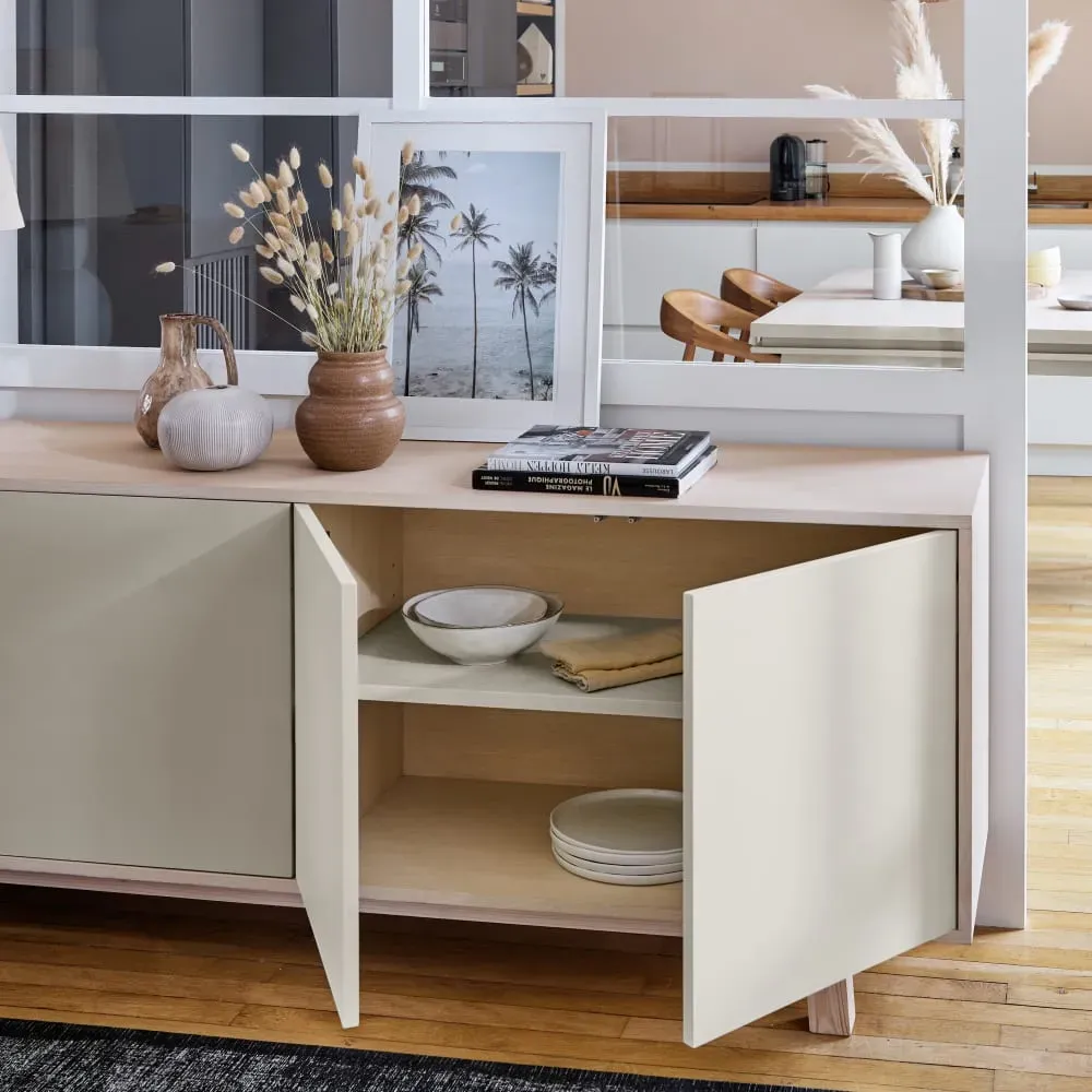 Illustration numéro 3 du produit Buffet bas 4 portes 160 cm, en frêne