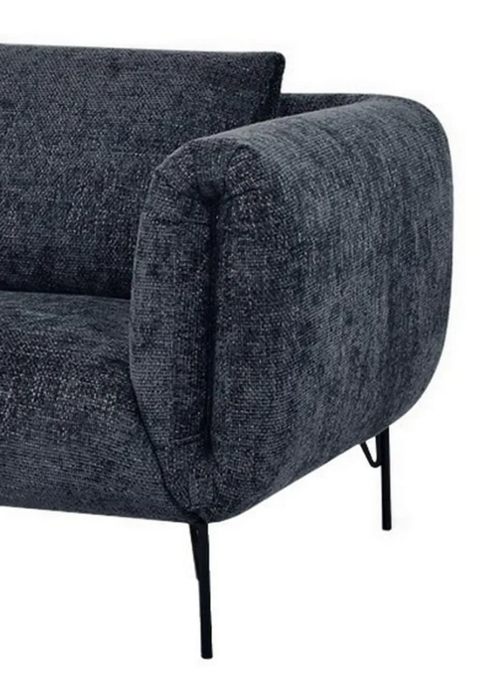 Illustration numéro 3 du produit Canapé 3 places en velours anthracite