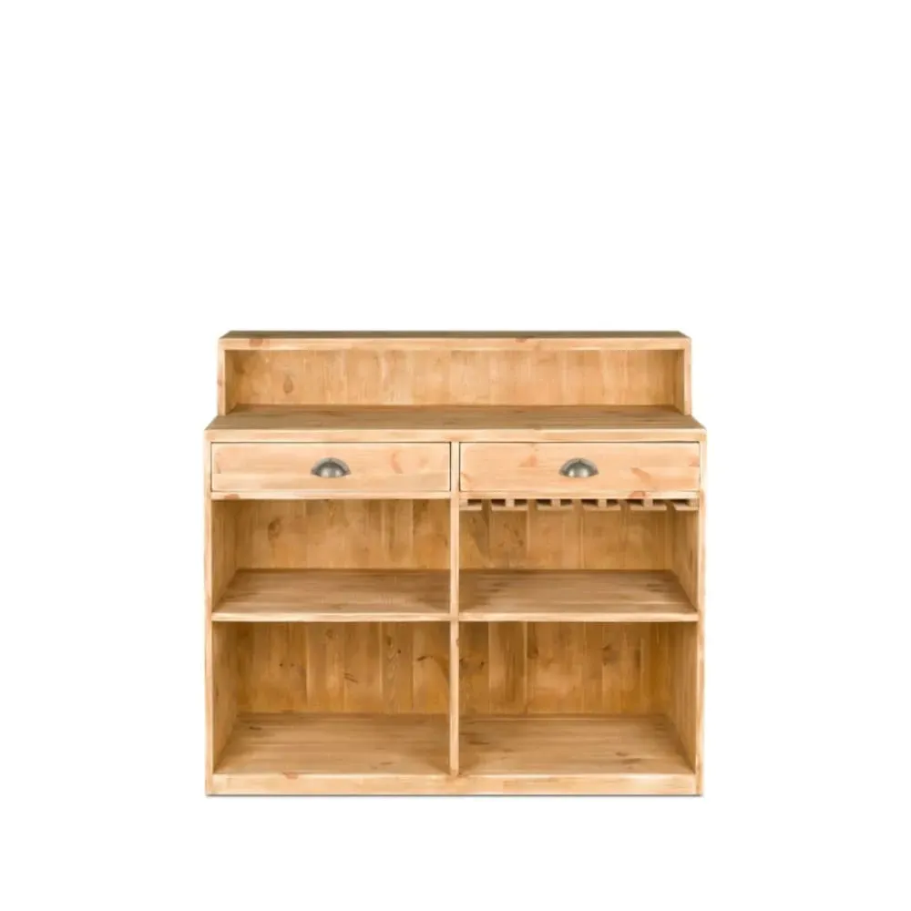 Illustration numéro 3 du produit Bar à vin 2 tiroirs 4 casiers bois massif