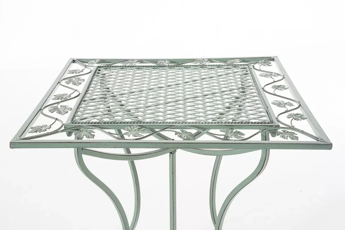 Illustration numéro 3 du produit Table de jardin carrée résistante en métal Vert antique