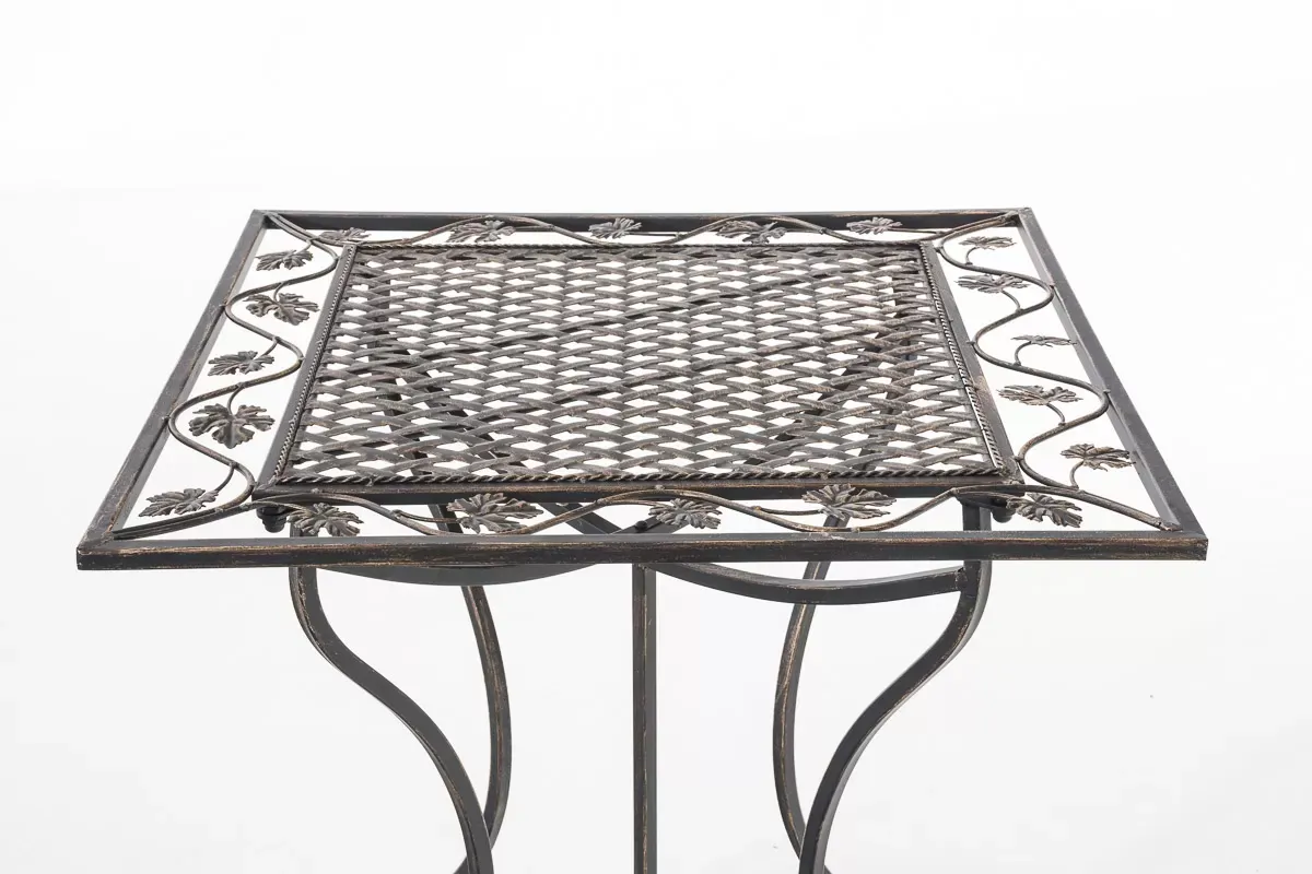 Illustration numéro 3 du produit Table de jardin carrée résistante en métal Bronze