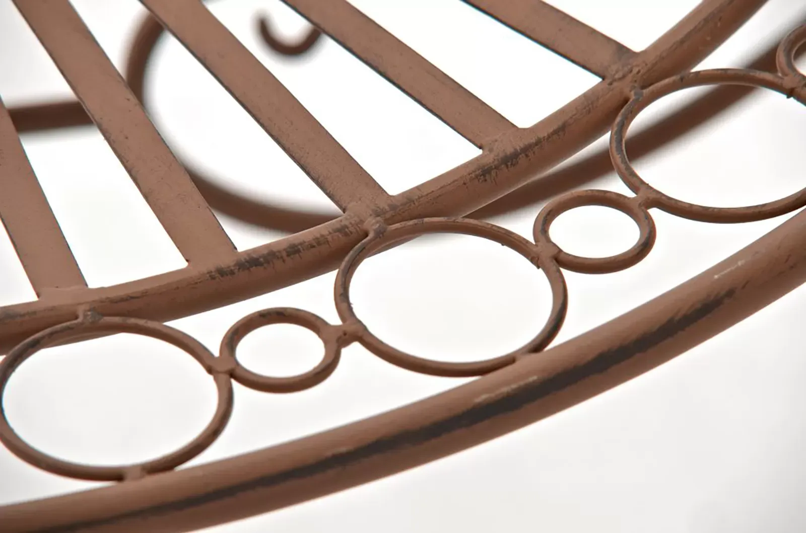 Illustration numéro 3 du produit Table de jardin avec plateau rond en métal Marron antique