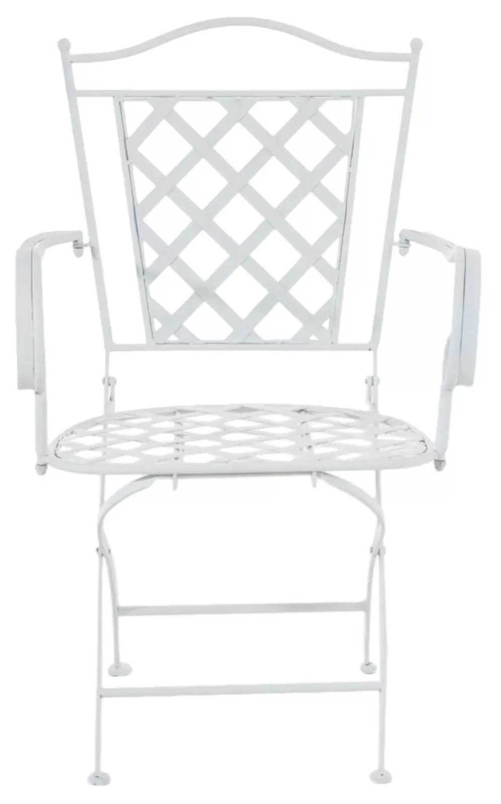Illustration numéro 3 du produit Lot de 2 chaises de jardin pliables en métal Blanc
