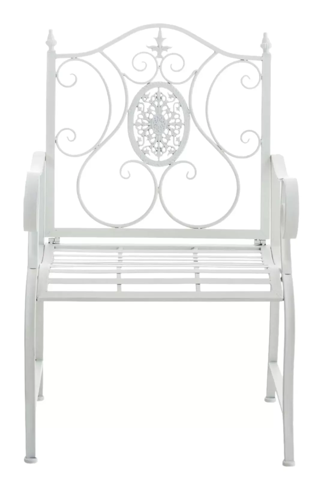 Illustration numéro 3 du produit Lot 2 chaises de jardin avec accoudoirs en métal Blanc