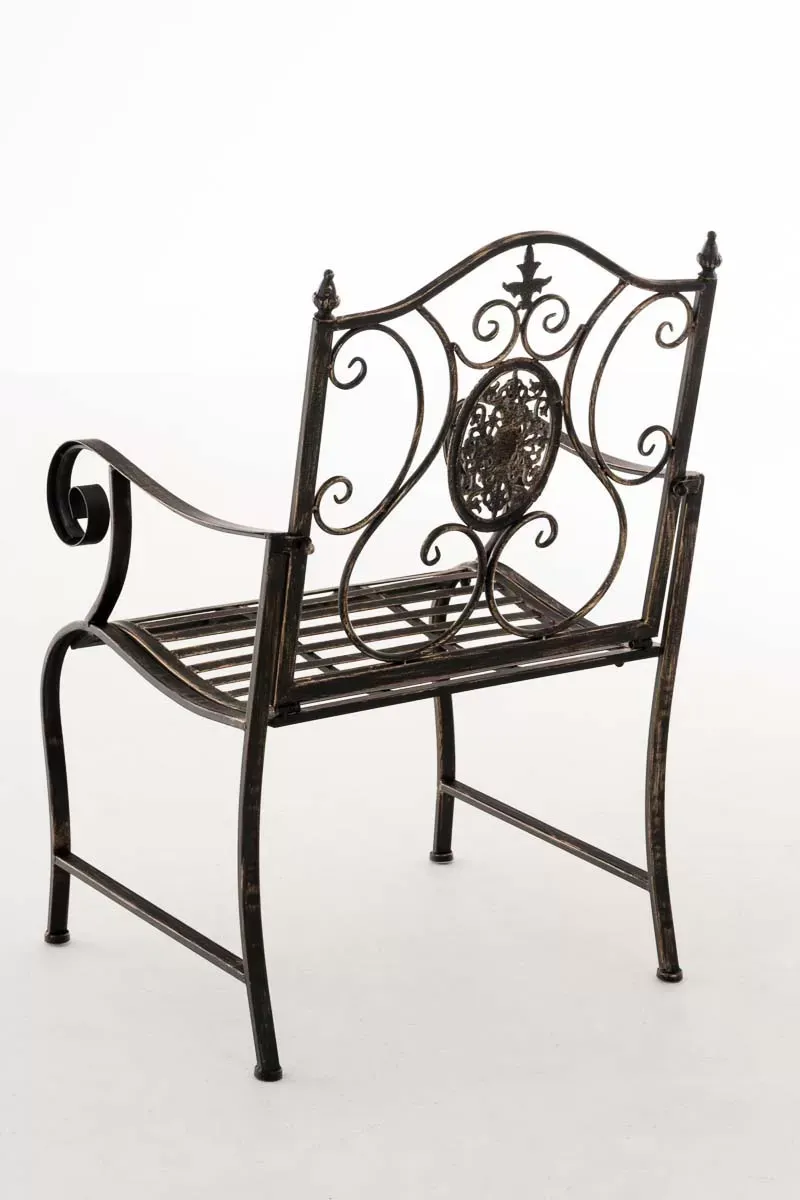 Illustration numéro 3 du produit Chaise de jardin avec accoudoirs en métal Bronze