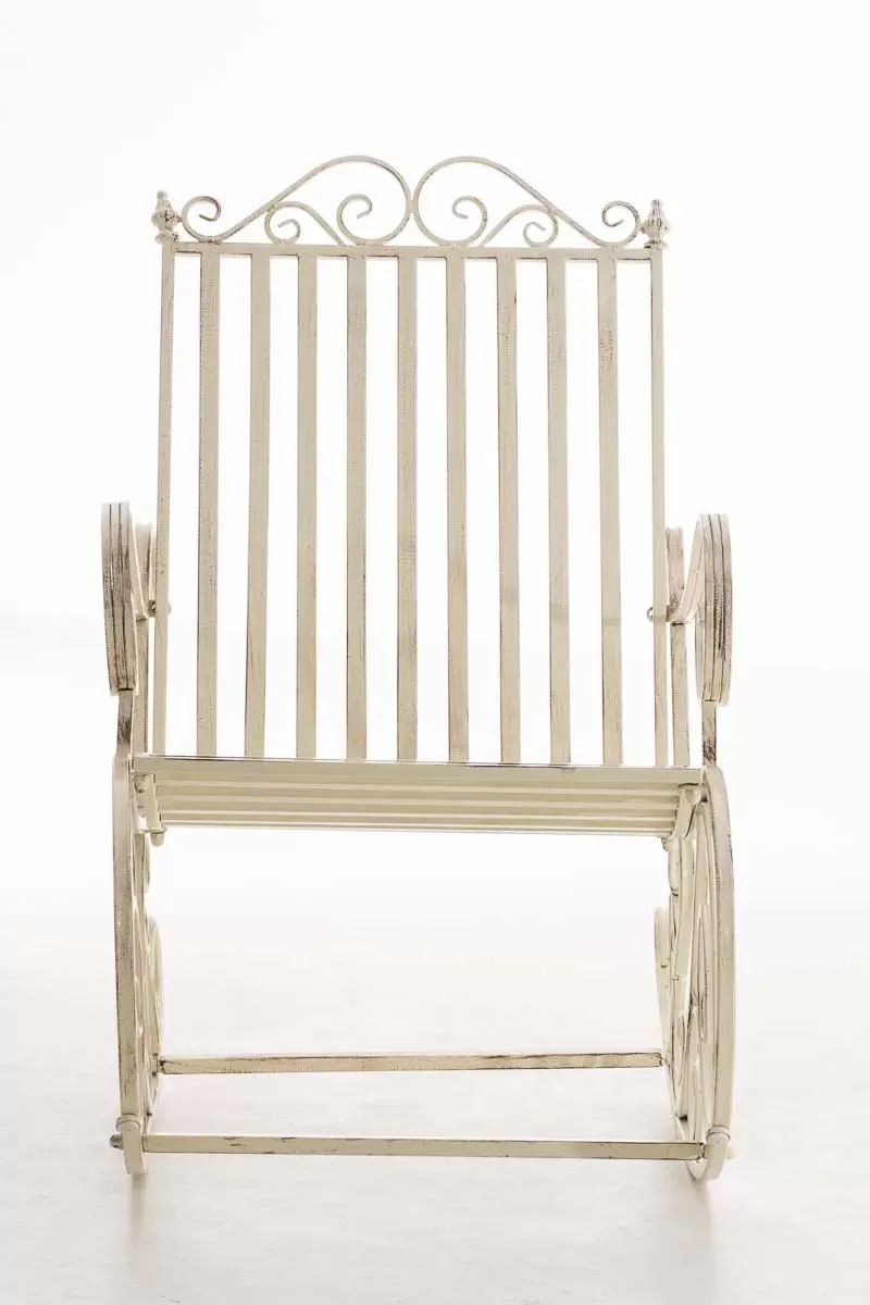 Illustration numéro 3 du produit Chaise à bascule d'extérieur en métal Crème antique