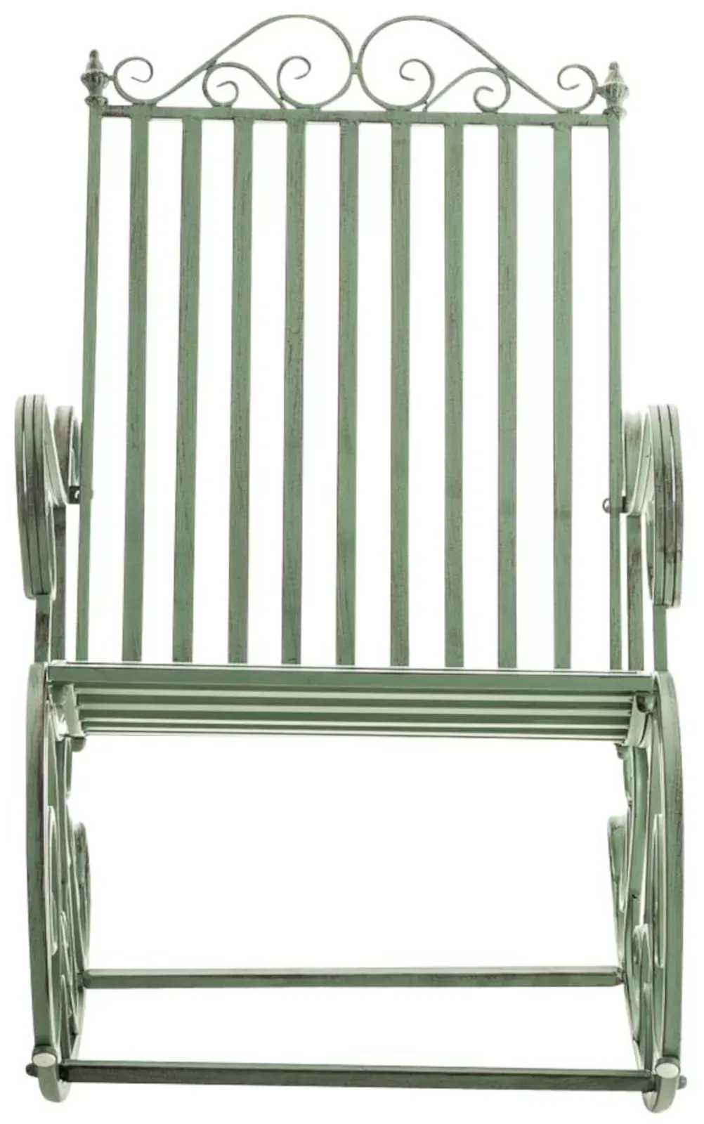 Illustration numéro 3 du produit Lot de 2 fauteuils à bascule pour jardin en métal Vert antique