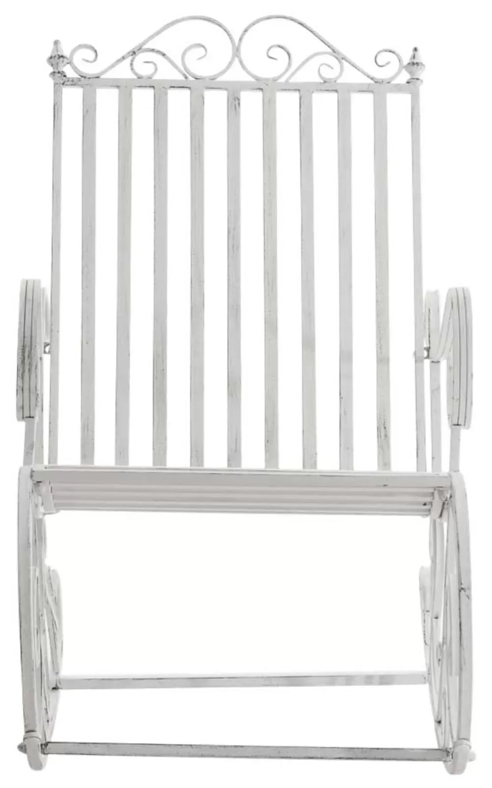 Illustration numéro 3 du produit Lot de 2 fauteuils à bascule pour jardin en métal Blanc antique