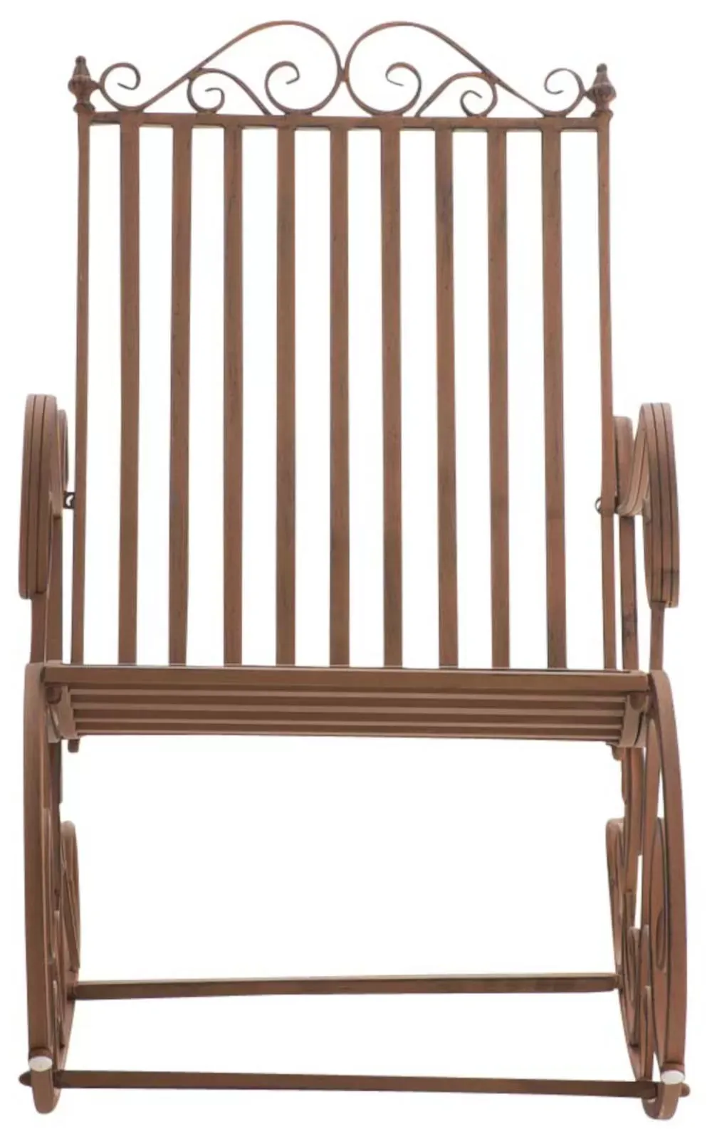 Illustration numéro 3 du produit Lot de 2 fauteuils à bascule pour jardin en métal Marron