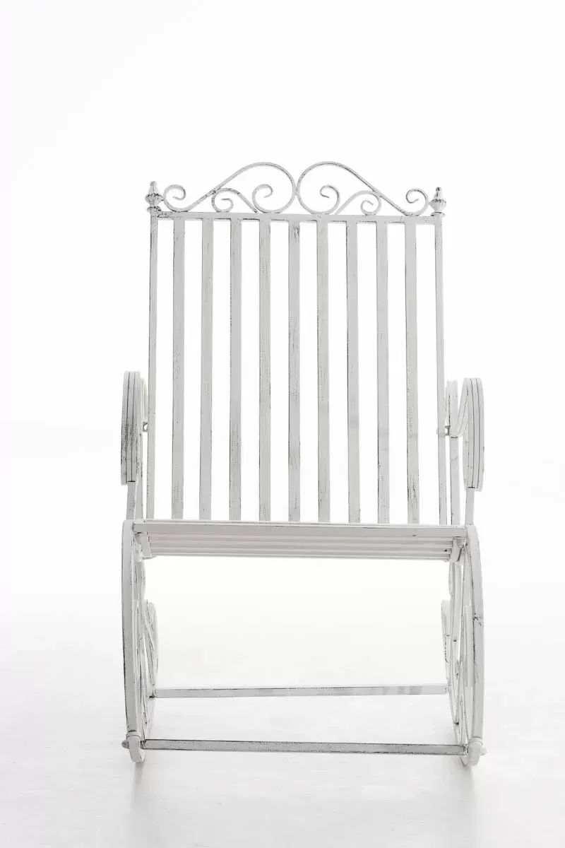 Illustration numéro 3 du produit Chaise à bascule d'extérieur en métal Blanc antique
