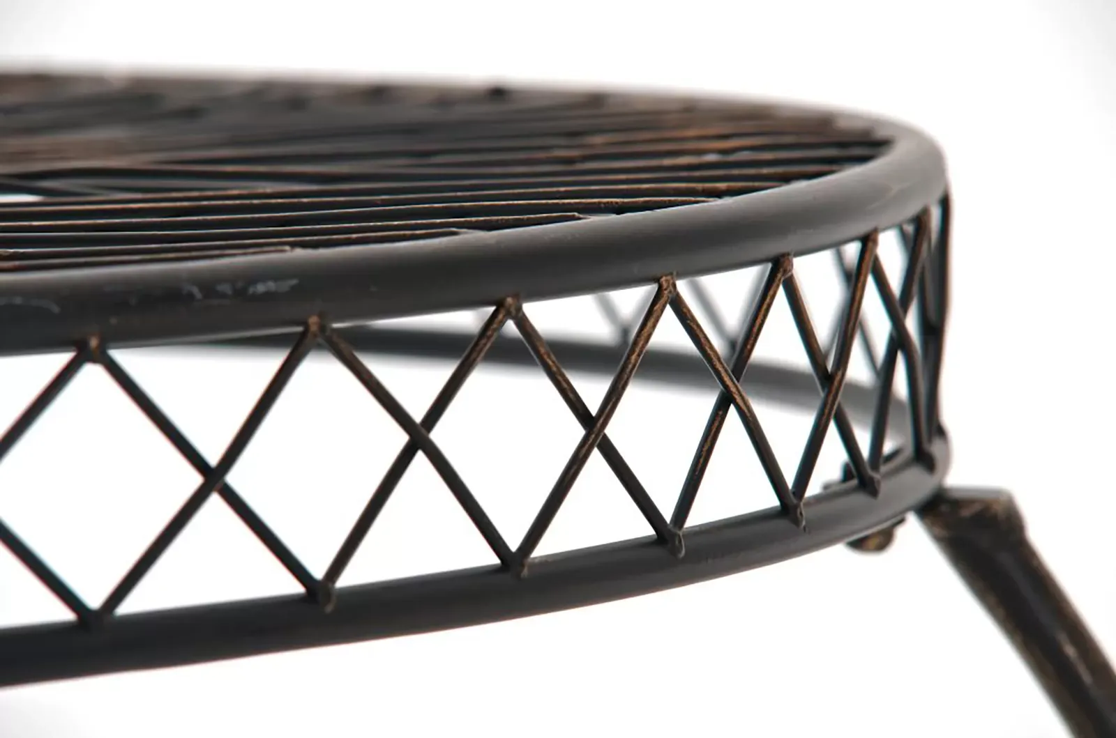 Illustration numéro 3 du produit Table de jardin avec plateau rond en métal Bronze