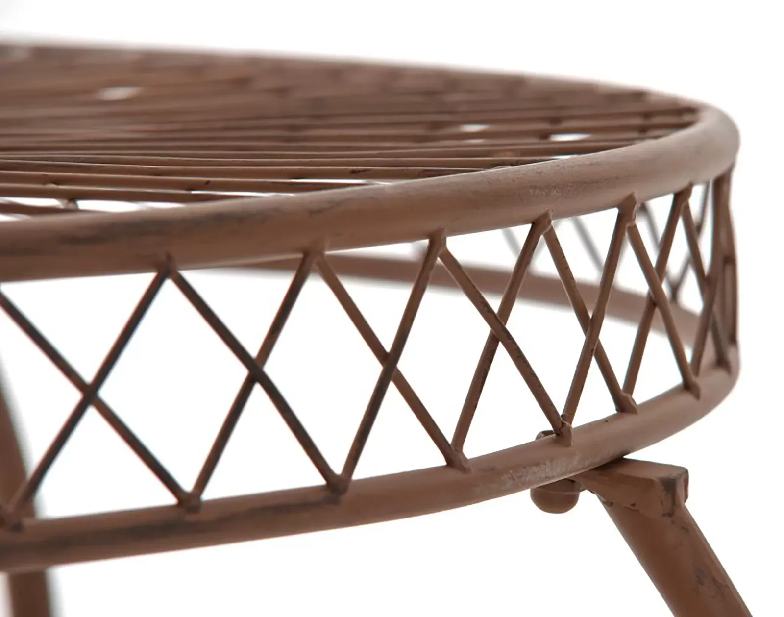 Illustration numéro 3 du produit Table de jardin avec plateau rond en métal Marron antique