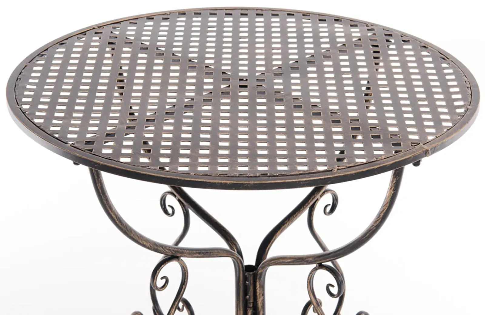 Illustration numéro 3 du produit Table de jardin ronde en métal Bronze