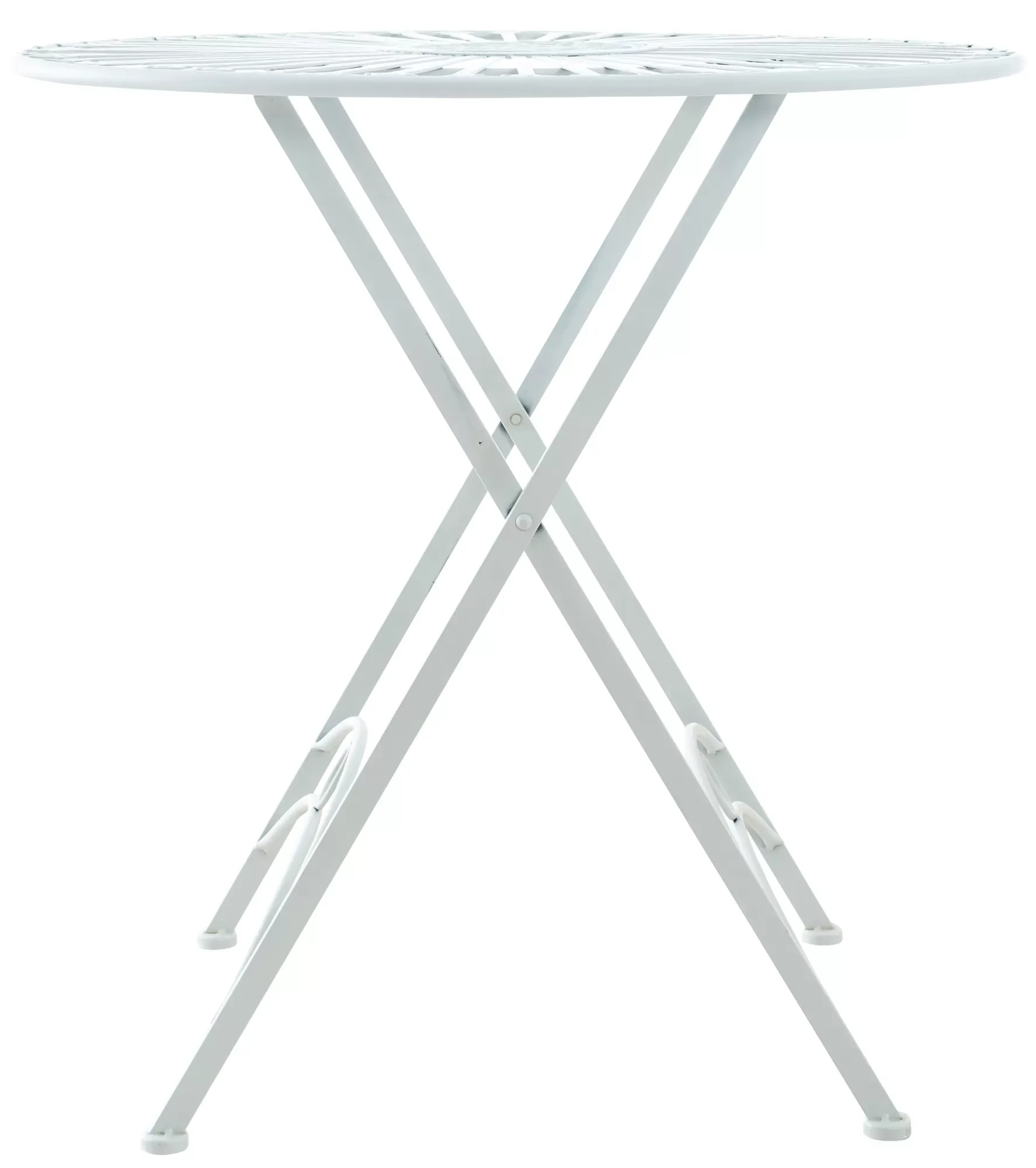 Illustration numéro 3 du produit Table de jardin ronde en métal Blanc