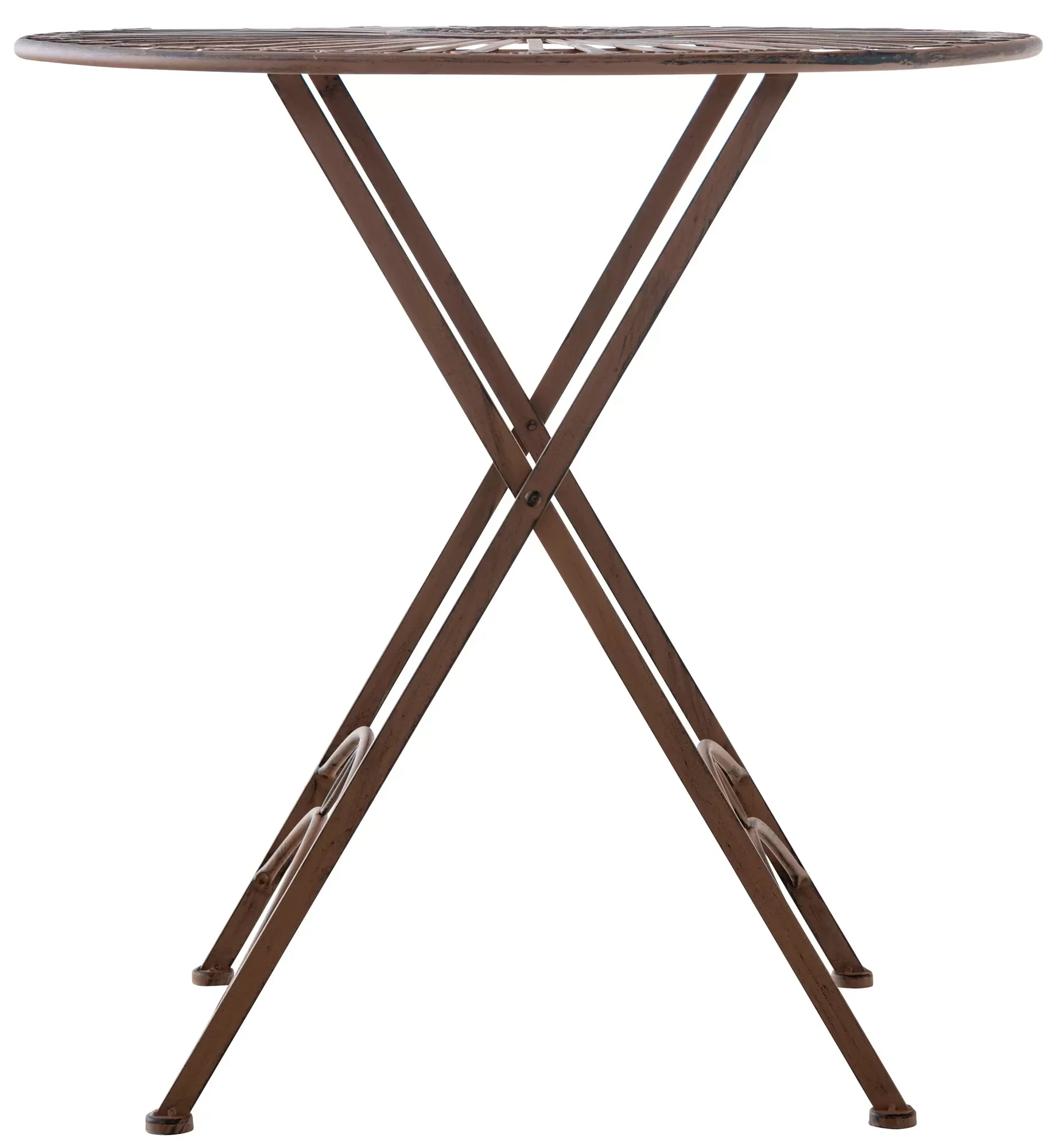 Illustration numéro 3 du produit Table de jardin ronde en métal Marron antique