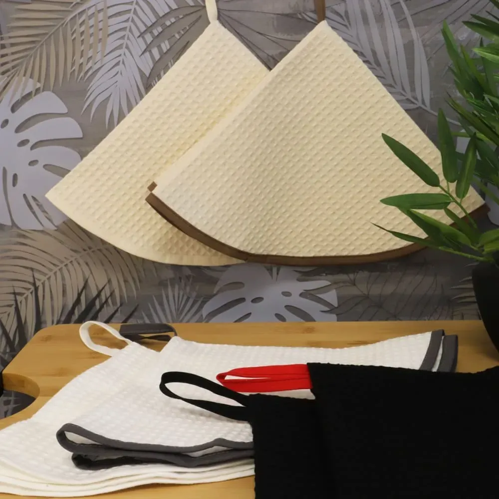 Illustration numéro 3 du produit Lot de 2 essuies mains en coton blanc