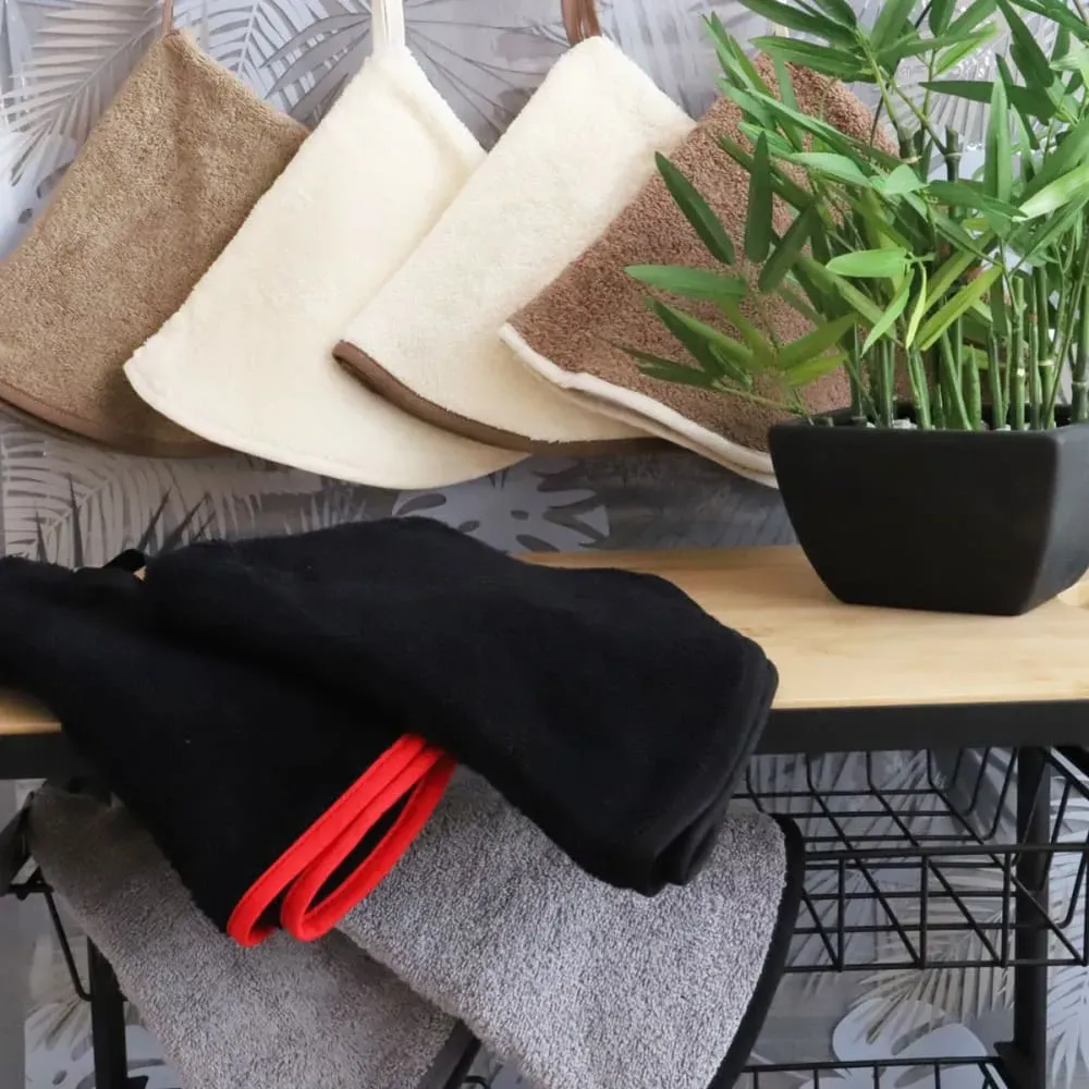 Illustration numéro 3 du produit Lot de 2 essuies mains en coton gris