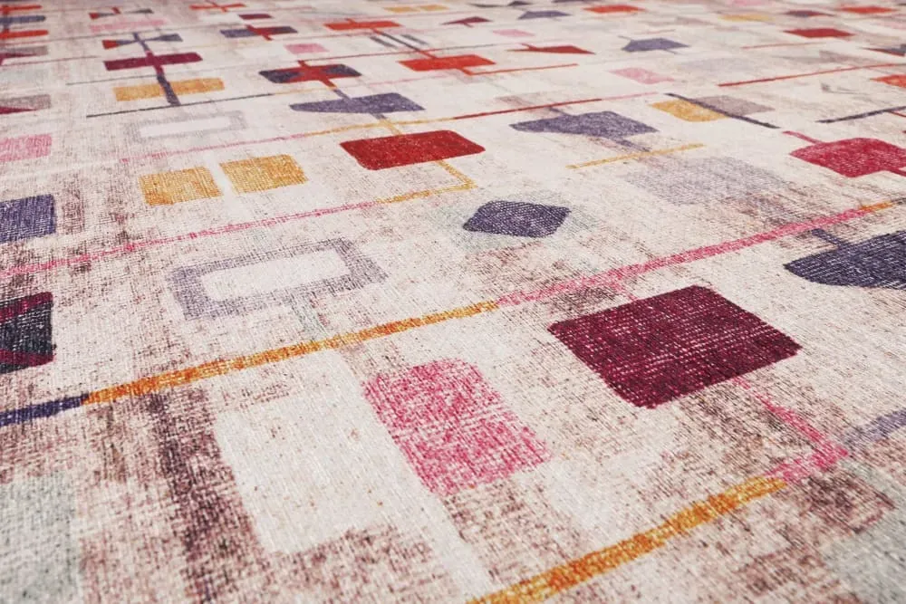 Illustration numéro 3 du produit Tapis plat motif géométrique multicolore 160x230