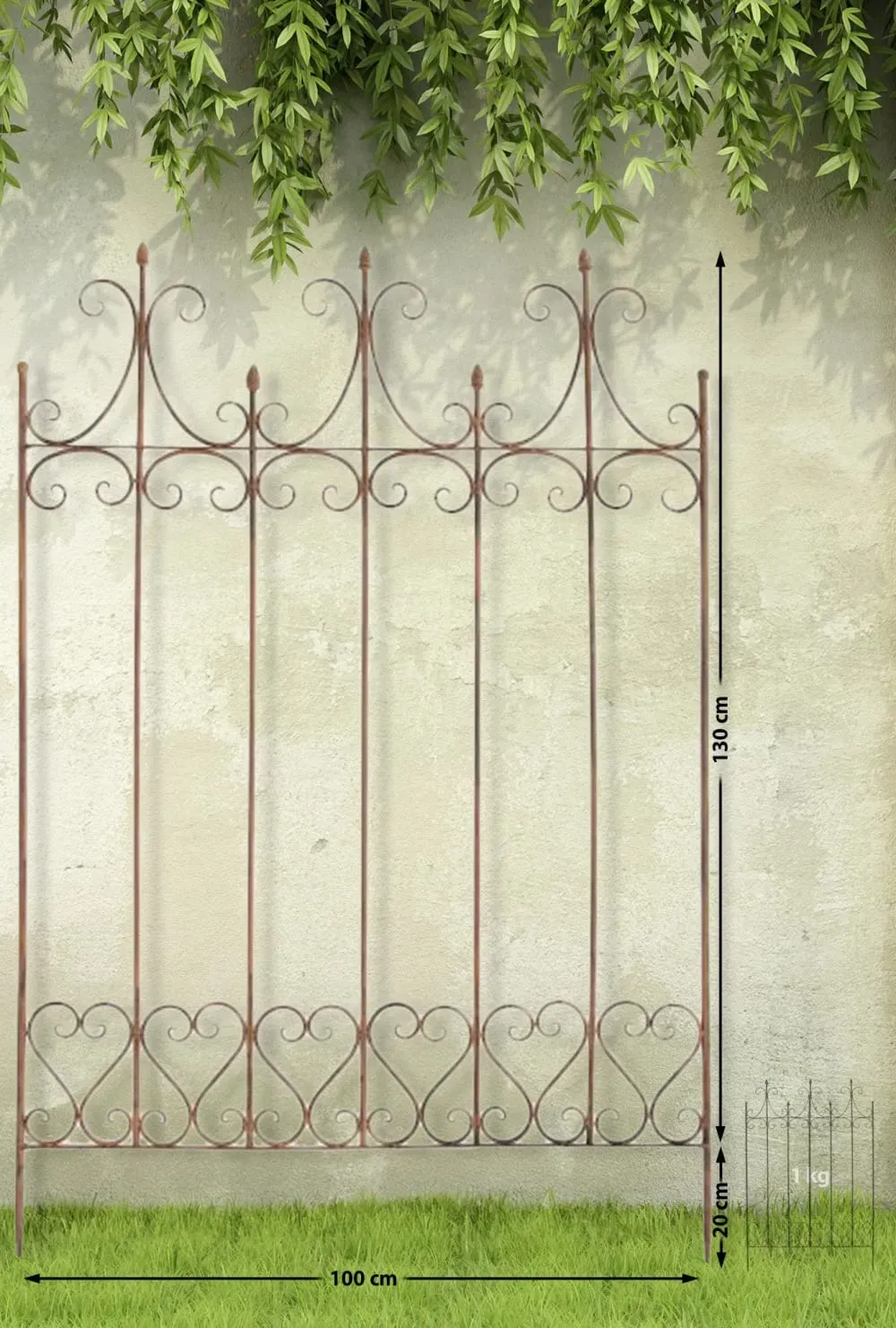 Illustration numéro 3 du produit Treillis pour plantes grimpantes en métal Marron antique