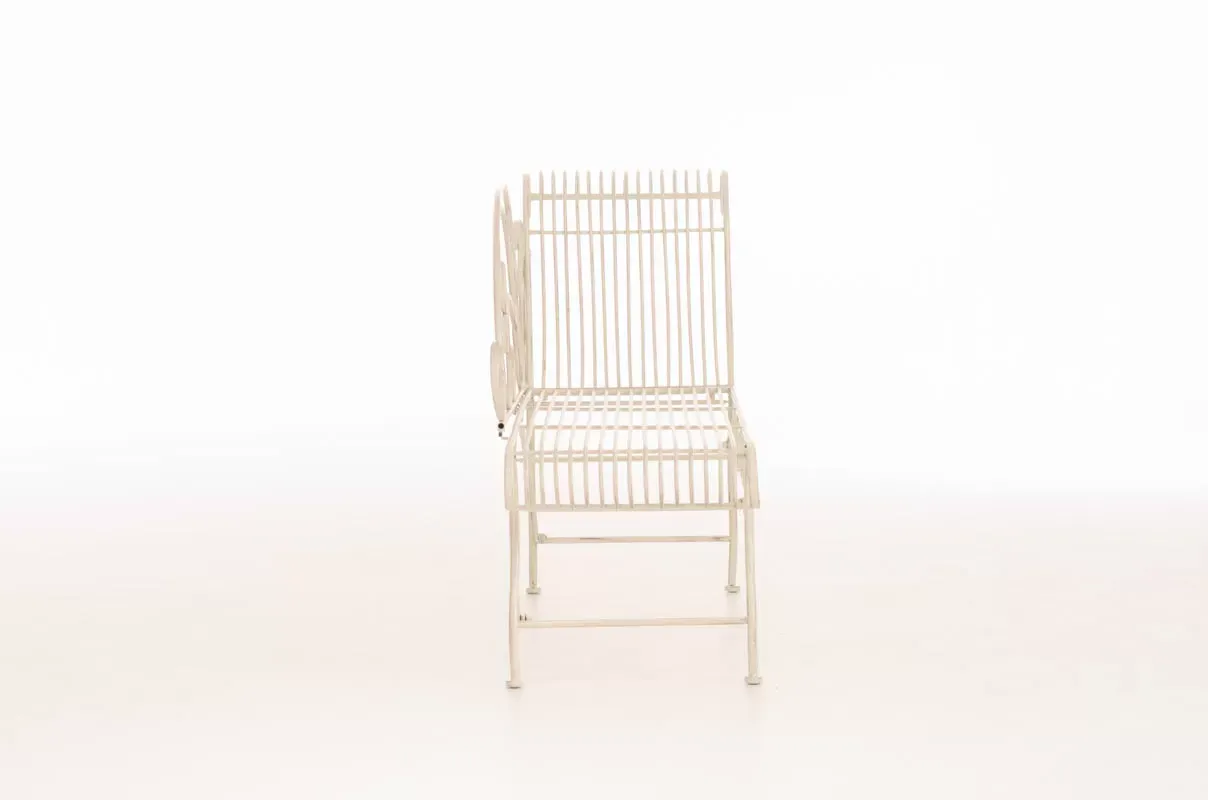 Illustration numéro 3 du produit Chaise longue d'extérieur avec accoudoirs en métal Crème antique