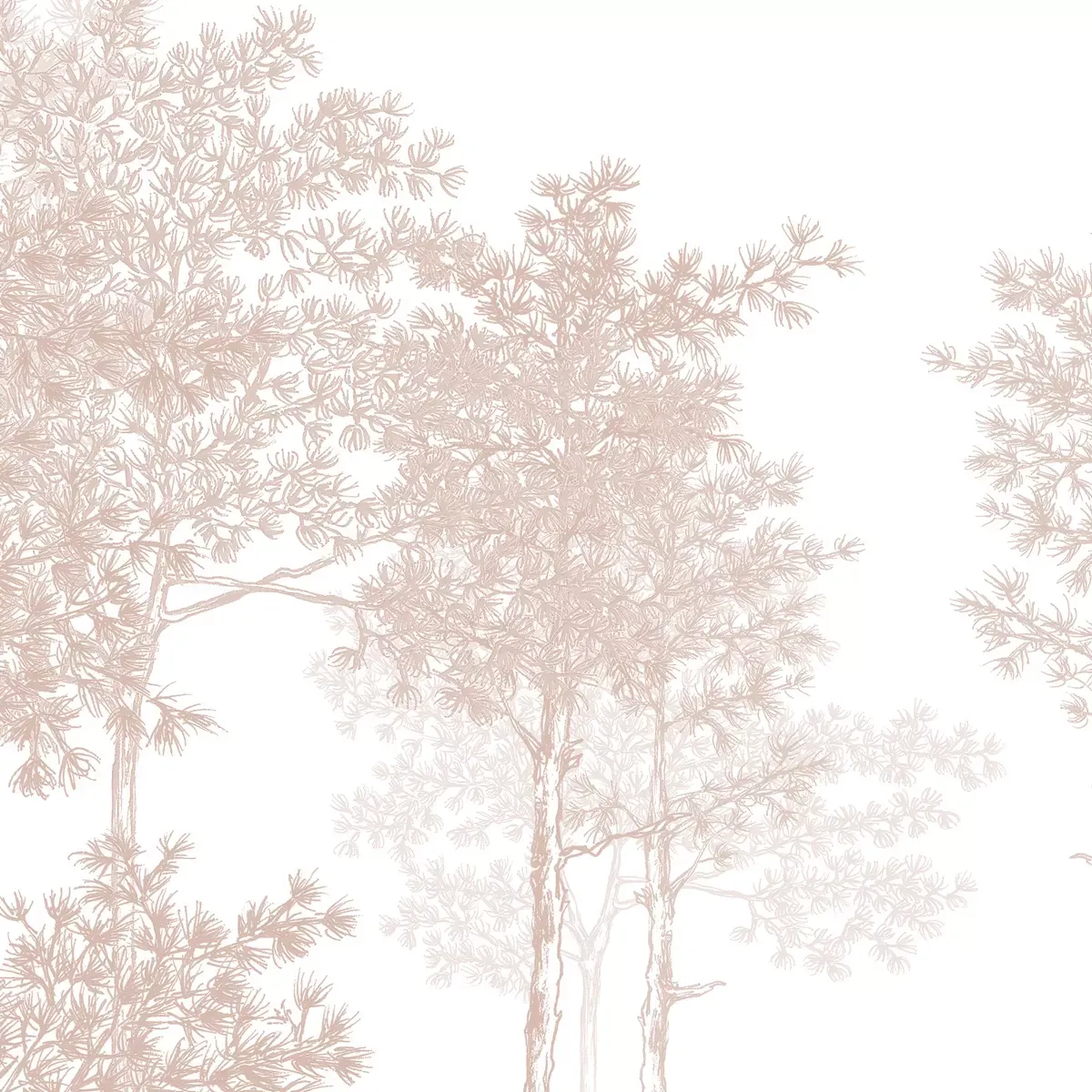 Illustration numéro 3 du produit Papier peint panoramique balade dans les bois beige 375x250cm