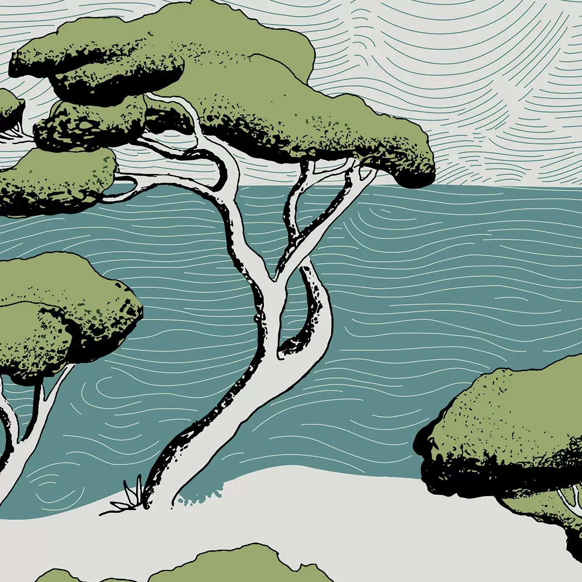 Illustration numéro 3 du produit Papier peint panoramique calanques blanc 450x250cm