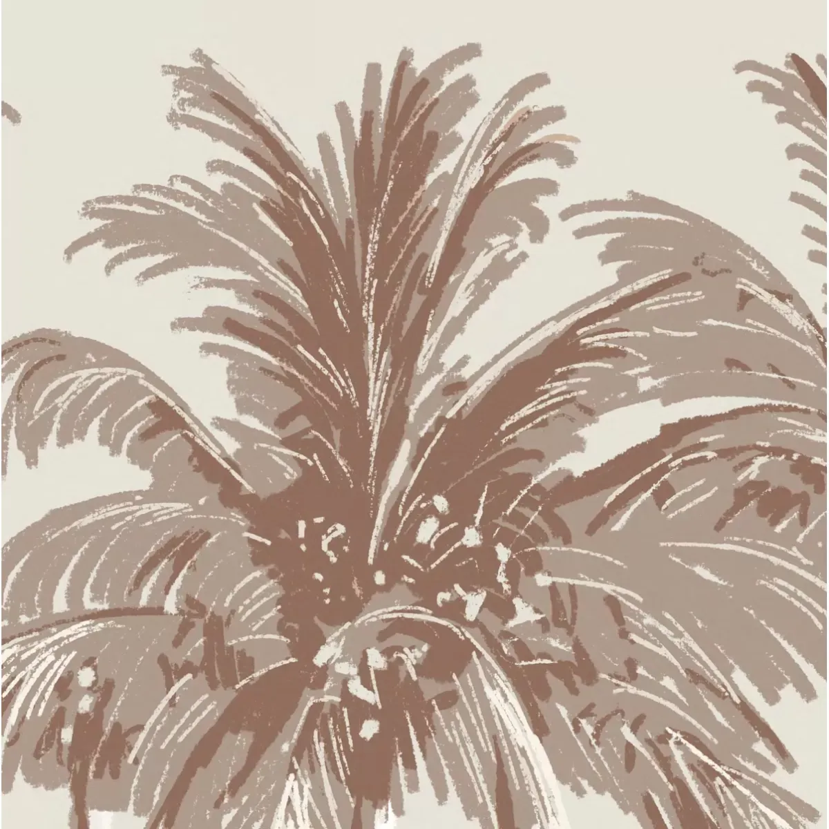 Illustration numéro 3 du produit Papier peint panoramique palmiers brun foncé 300x250cm