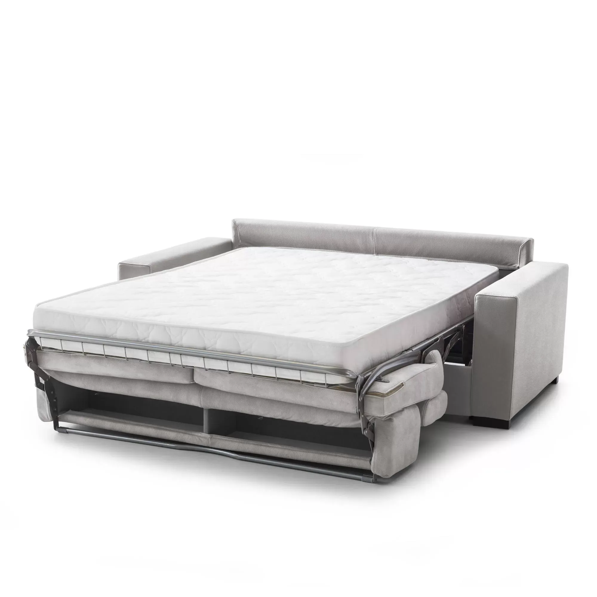 Illustration numéro 3 du produit Canapé lit 2 places en tissu gris 160x95 cm