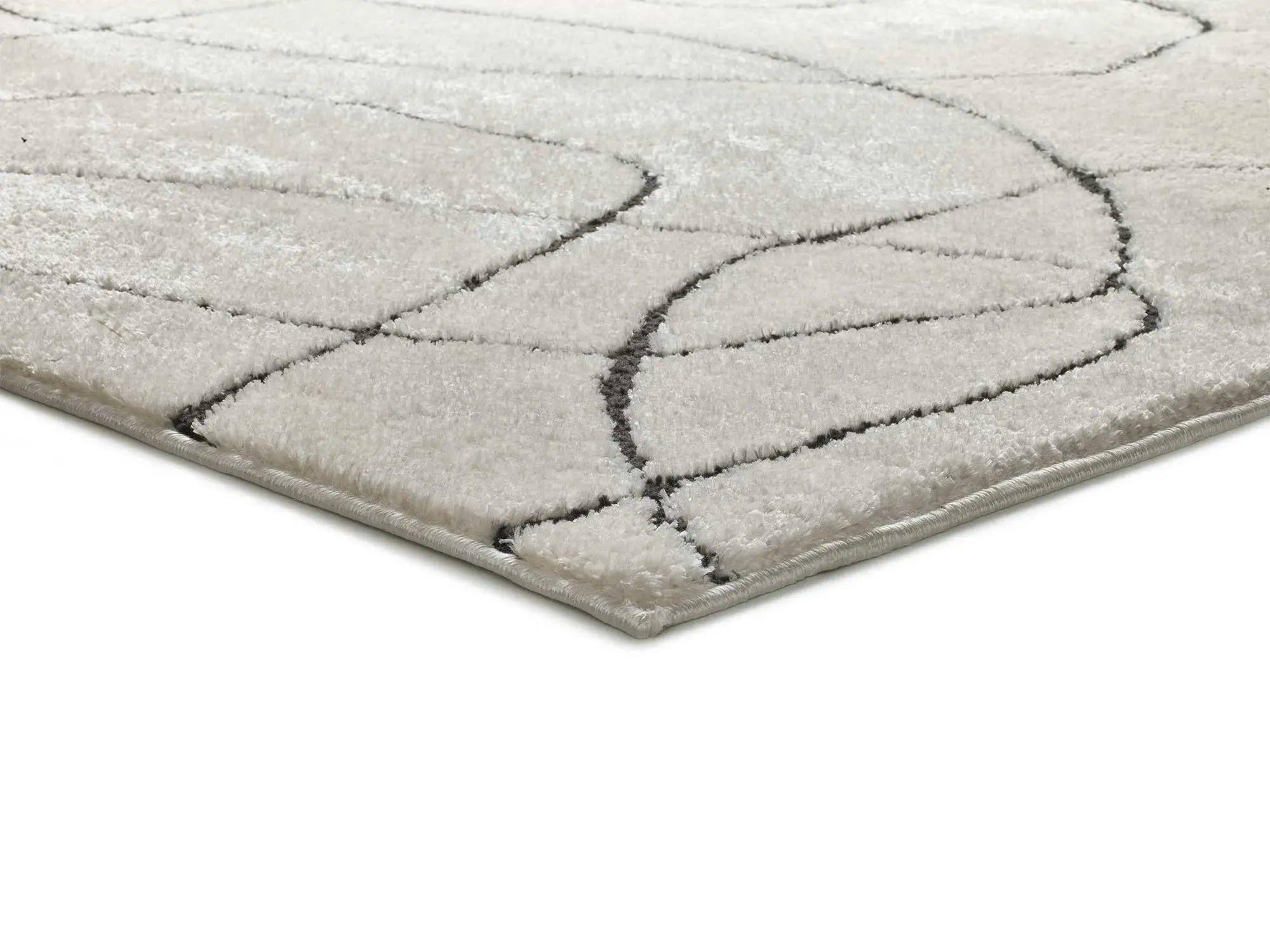 Illustration numéro 3 du produit Tapis à relief abstrait blanc/noir 140x200 cm