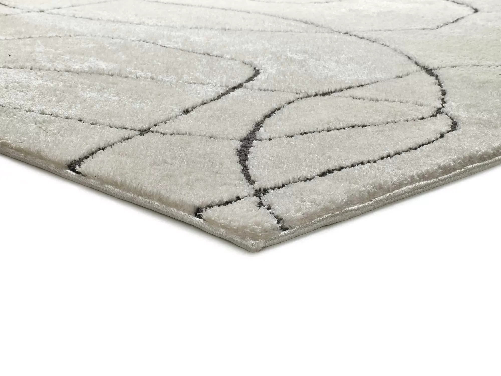 Illustration numéro 3 du produit Tapis à relief abstrait blanc/noir 160x230 cm