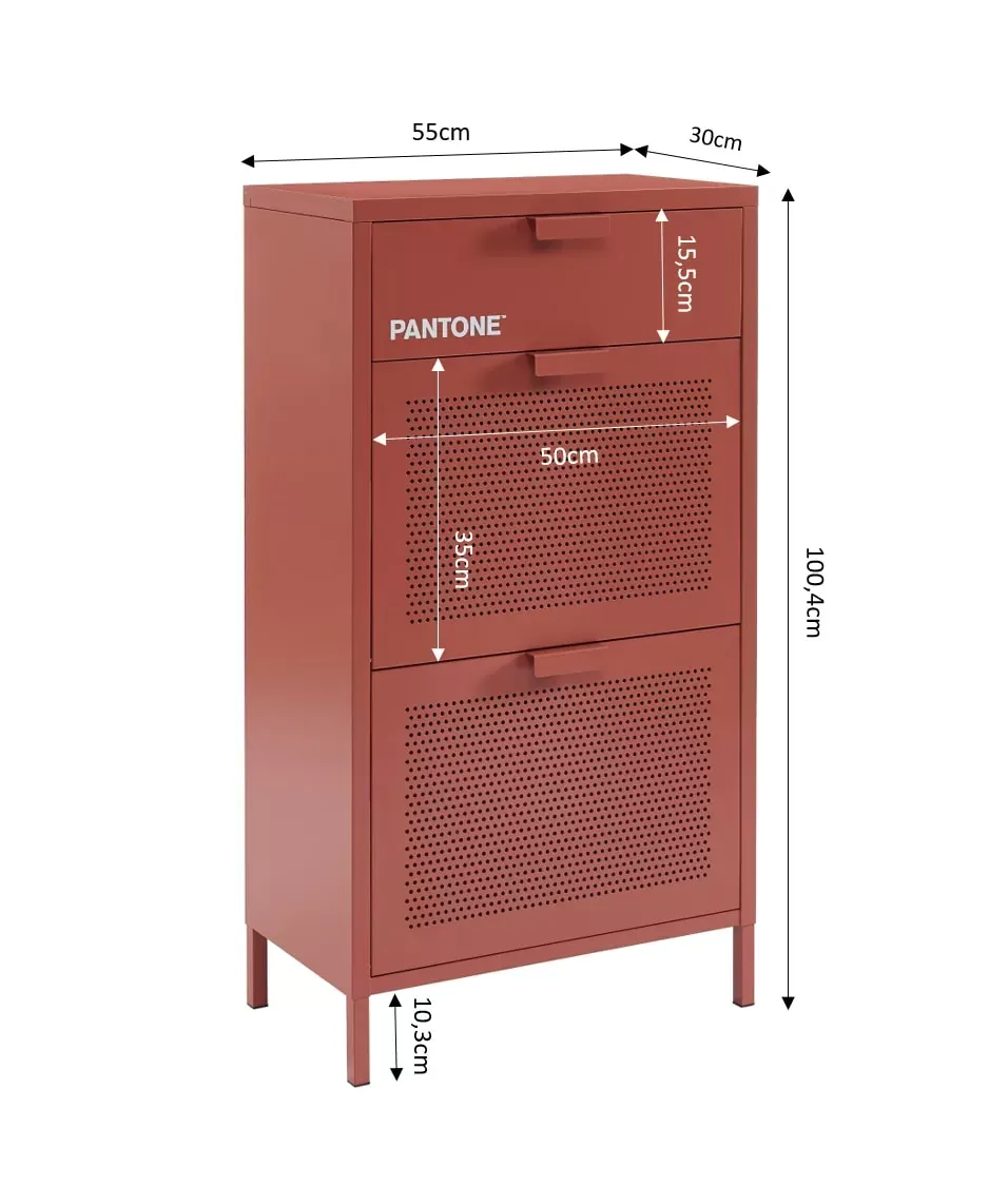 Illustration numéro 3 du produit Meuble à chaussures métal terracotta 55cm