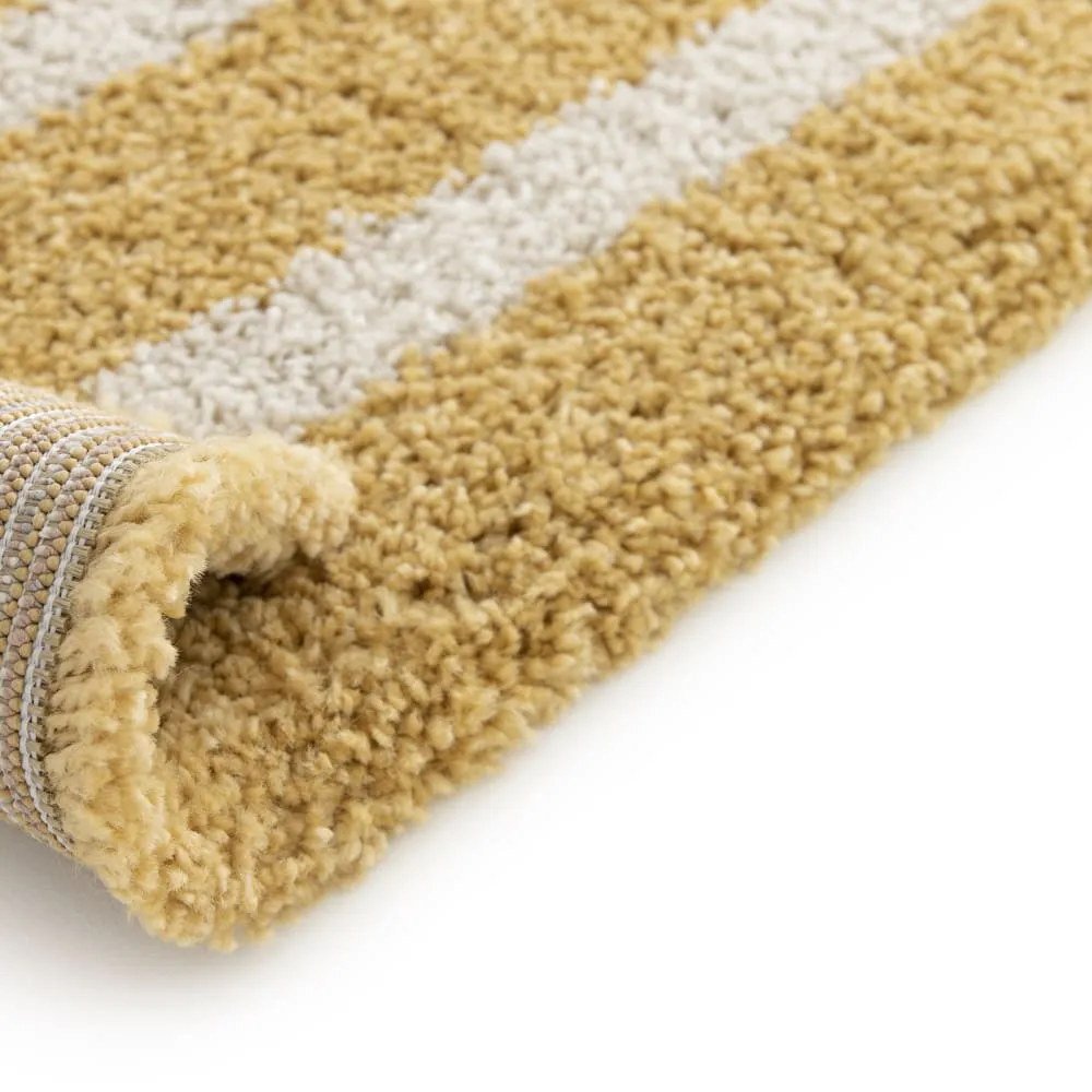 Illustration numéro 3 du produit Tapis contemporain géométrique -120x170cm Jaune moutarde Polypropylène