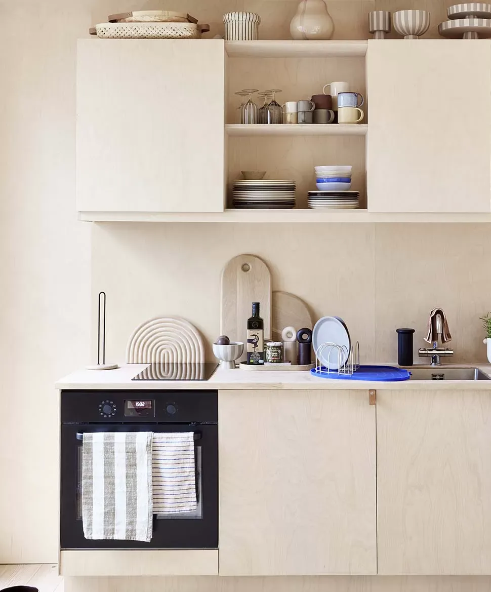 Illustration numéro 3 du produit Porte essuie tout beige en marbre Ø40xH32cm