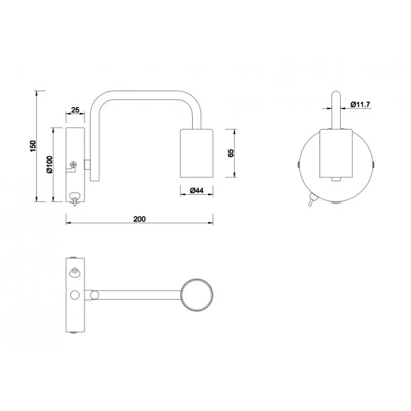 Illustration numéro 3 du produit Applique en métal noir