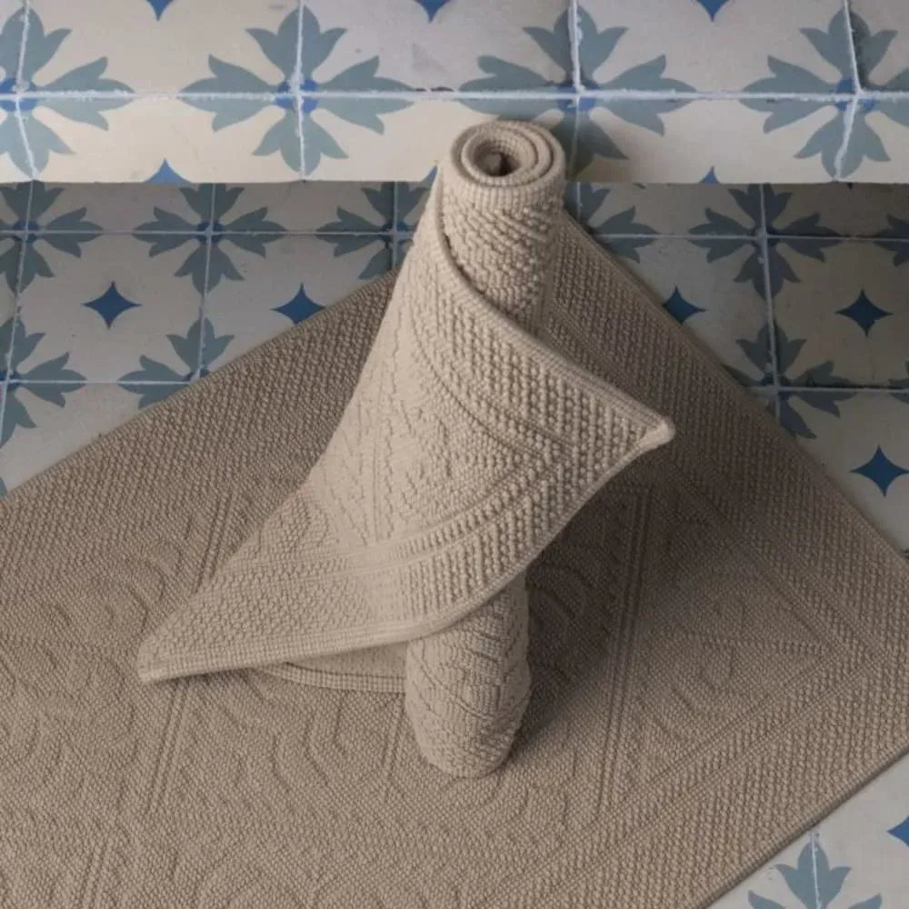 Illustration numéro 3 du produit Tapis de bain en Coton beige 54x64 cm