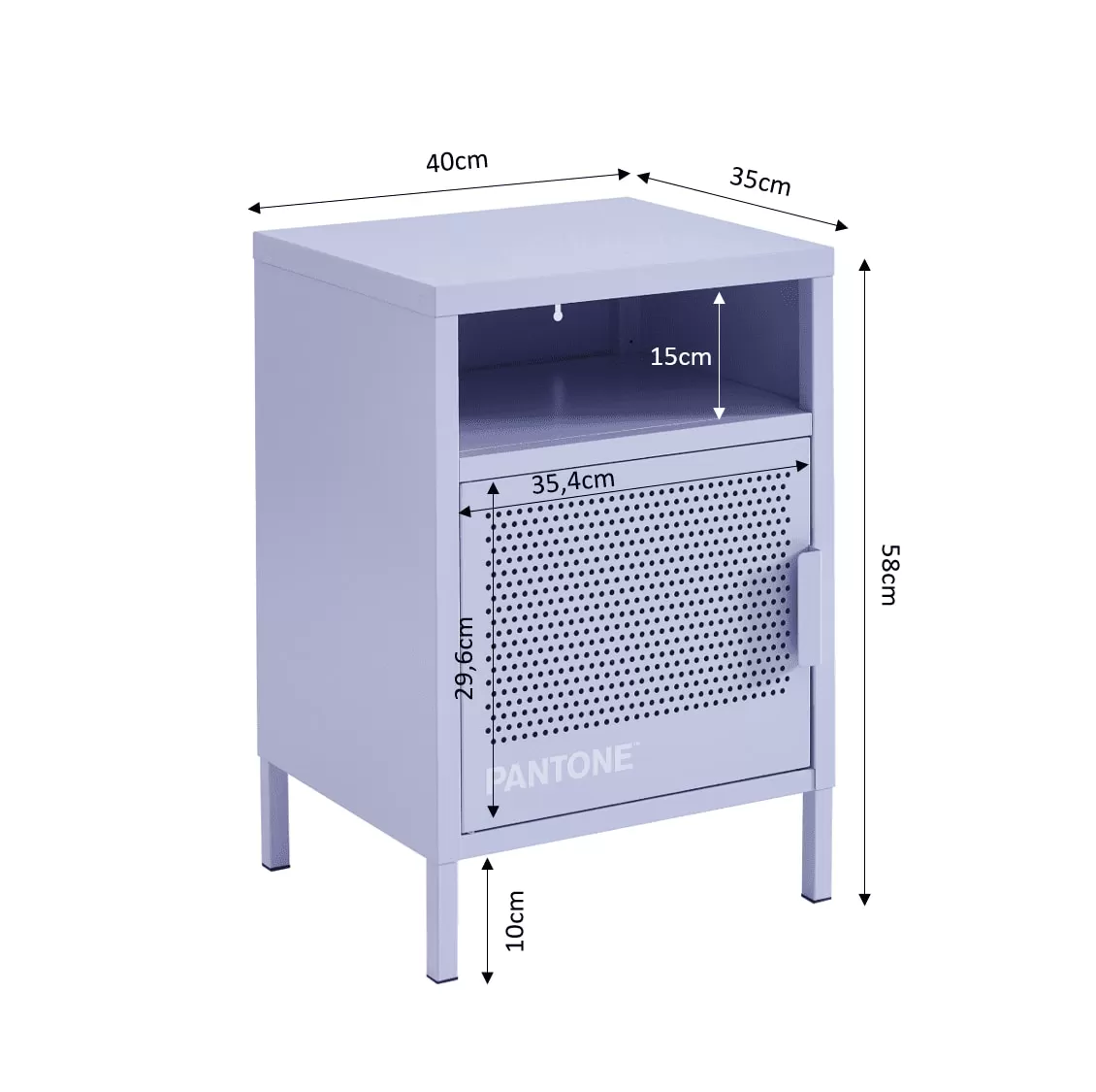 Illustration numéro 3 du produit Table de chevet  métal lilas 40cm
