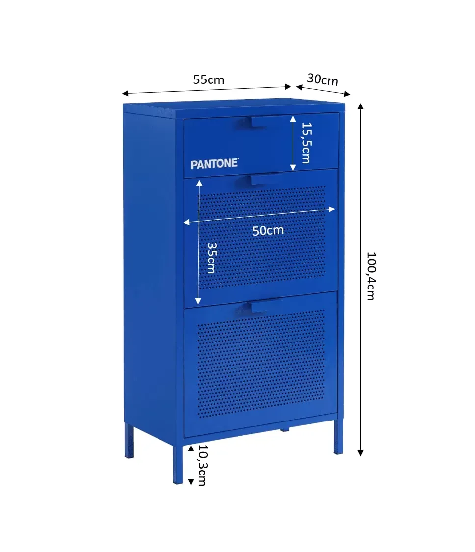 Illustration numéro 3 du produit Meuble à chaussures métal bleu électrique 55cm