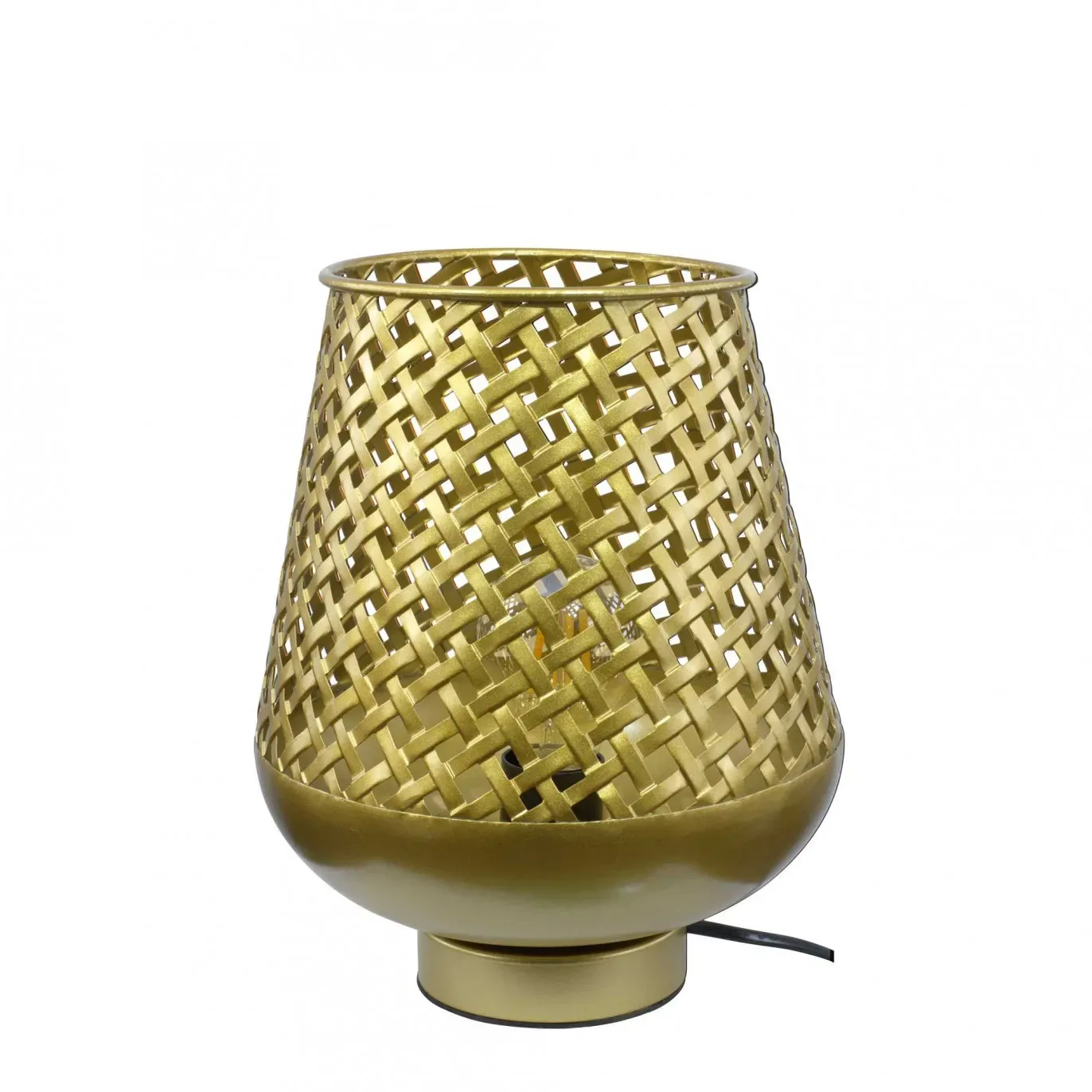 Illustration numéro 3 du produit Lampe en métal coloris doré